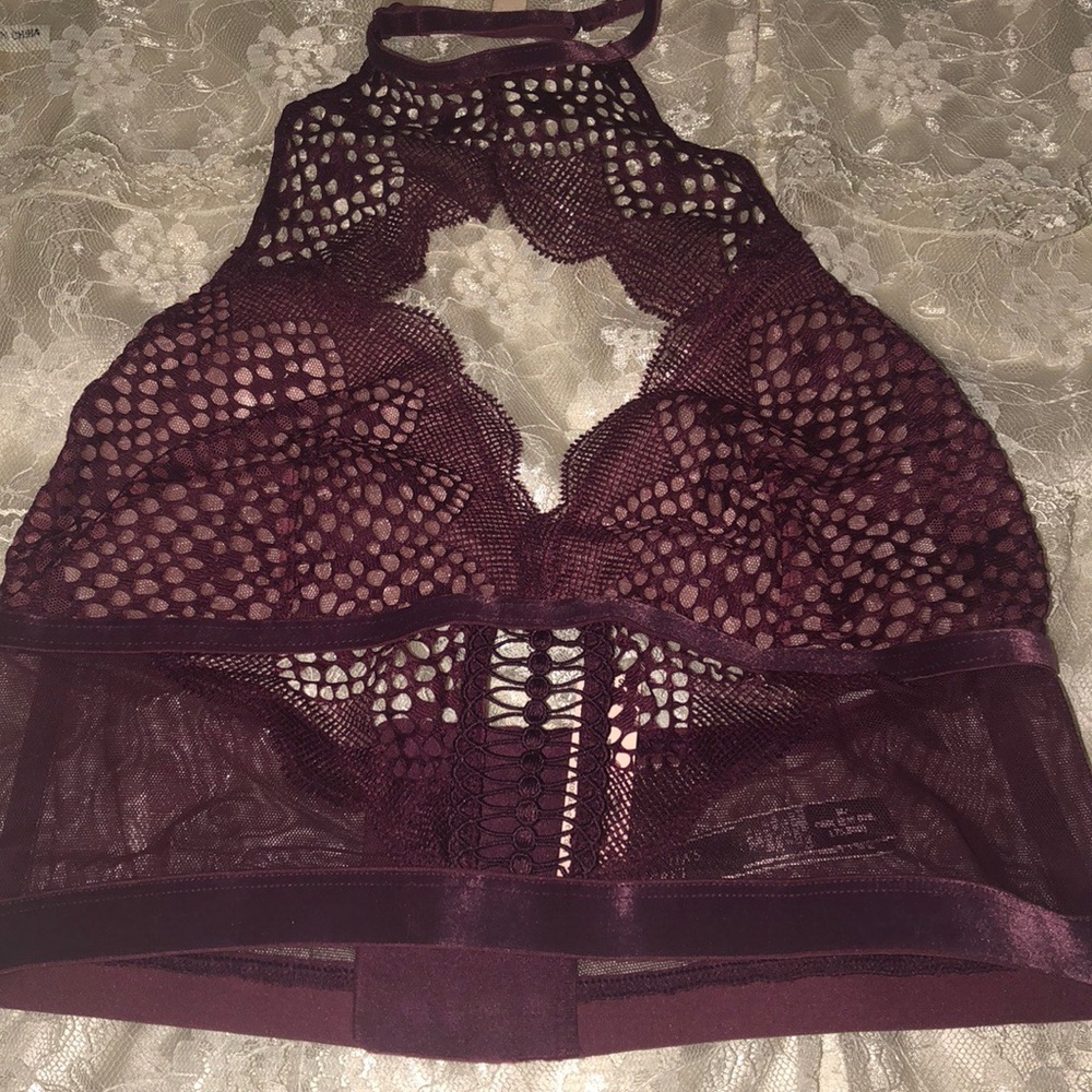🌸VS sexy lace sheer burgundy bralette